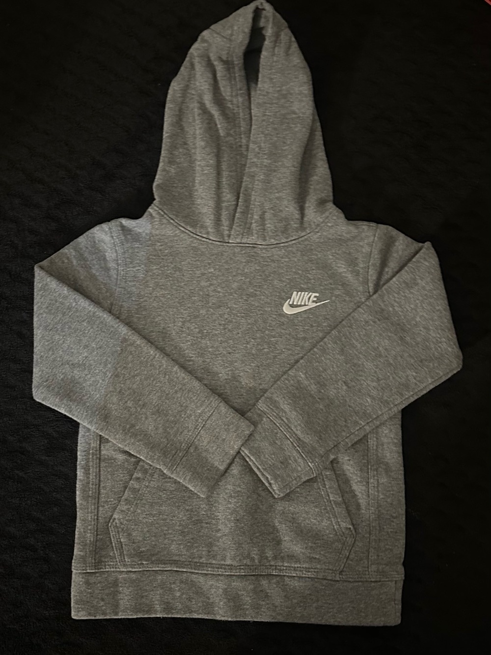 Nike Gray Pullover Hoodie with White Logo